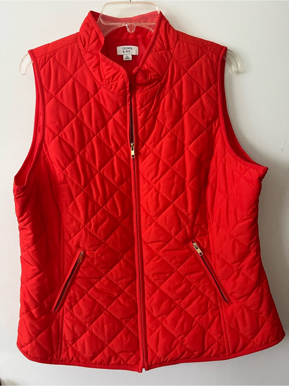 Crown & Ivy Women’s Quilted Orange Vest